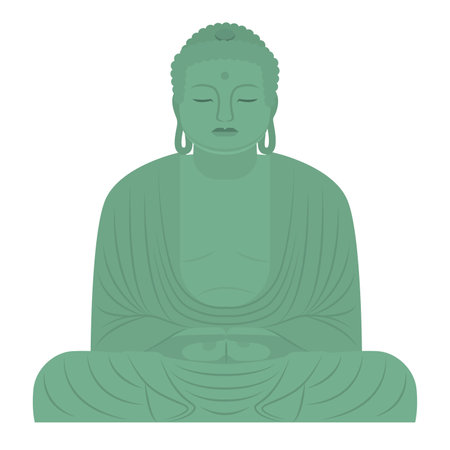 Illustration of the Great Buddha of Kamakuraのイラスト素材