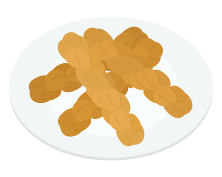 Illustration of hemp flower in Chinese confectioneryのイラスト素材