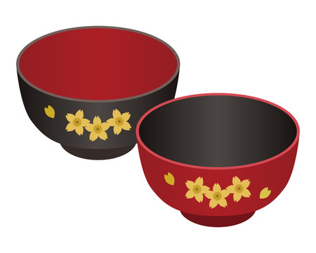 Illustration of lacquerwareのイラスト素材