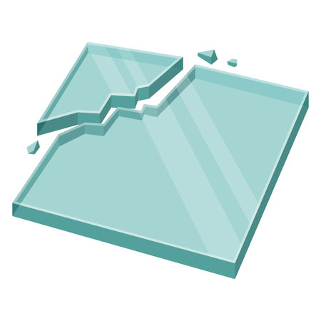 Illustration of broken flat glassのイラスト素材