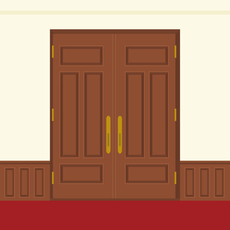 Illustration of the door of a Western-style buildingのイラスト素材