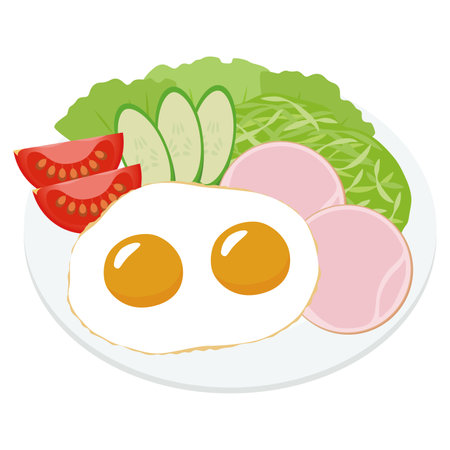 Ham Egg Illustrationのイラスト素材