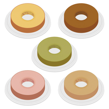 Baumkuchen illustration setのイラスト素材