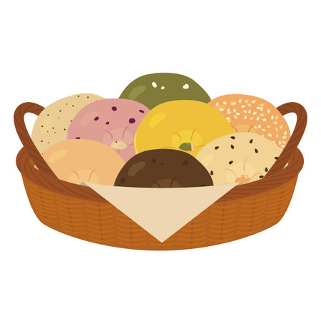 Illustration of a bagel platterのイラスト素材