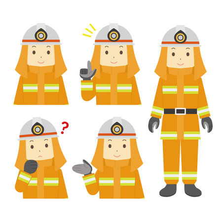Firefighter illustrationのイラスト素材