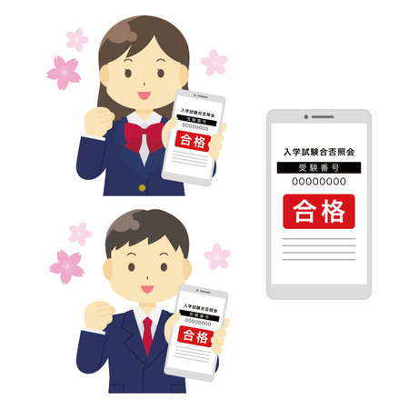 Illustration of successful exam results (web, successful)のイラスト素材