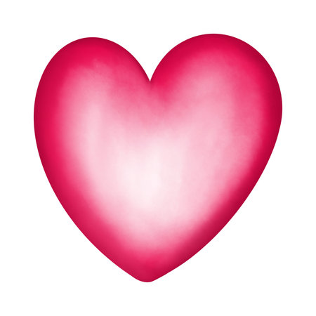 Watercolor pink heart isolated on white background. Valentineâs Day,greeting cards,birthday cards,etc.の写真素材