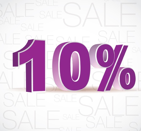 3D rendering of a 10 percentのイラスト素材