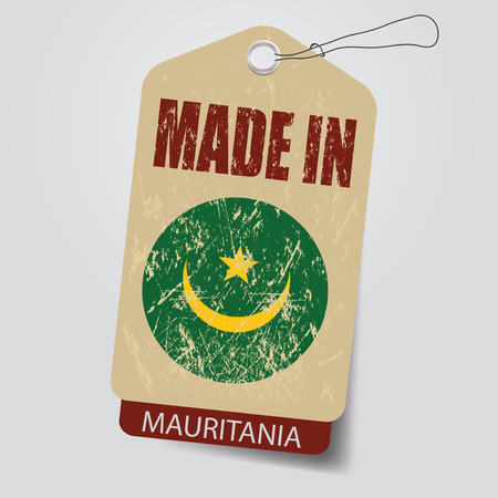 Made in  Mauritania  . Tag .のイラスト素材