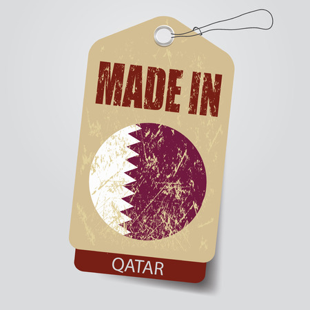 Made in  Qatar  . Tag .のイラスト素材