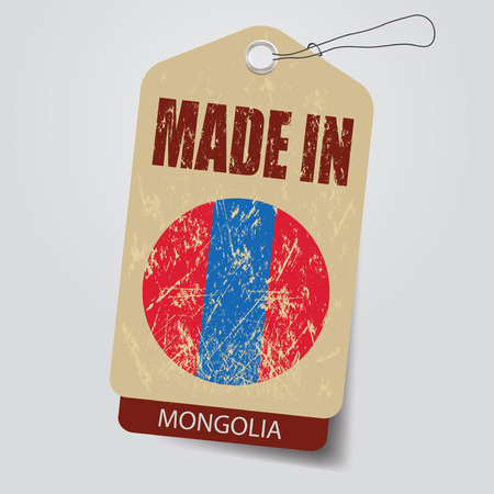 Made in  Mongolia  . Tag .のイラスト素材