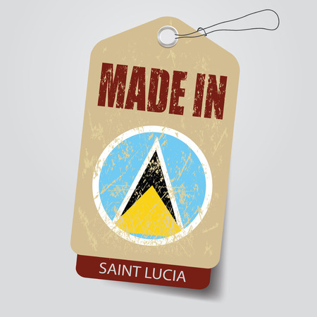 Made in  Saint Lucia  . Tag .のイラスト素材