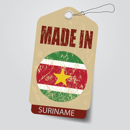 Made in   Suriname . Tag .のイラスト素材