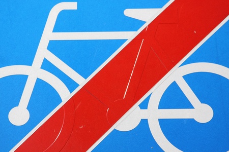 Prohibition for bicyclesの写真素材