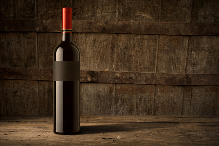 Wine glass on vineyard backgroundの写真素材