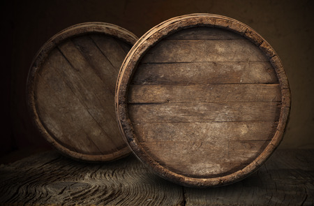 wooden barrelの写真素材
