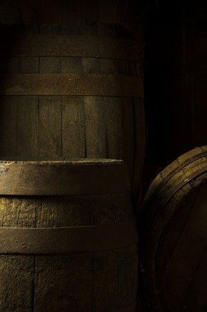 Still life with a keg of beer and hops.