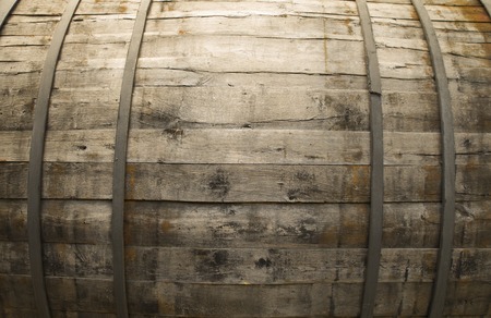 Antique Wine Cellar with Rusty Wooden Barrels.