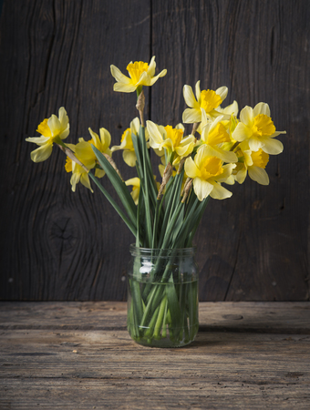 Amazing grunge background with Yellow flowersの写真素材