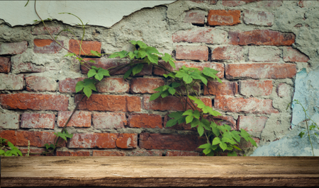 background of barrel and worn old table of wood.の写真素材