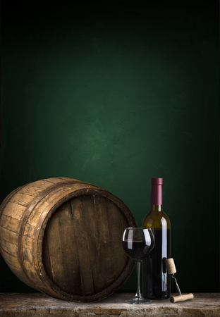 Wooden oak barrel isolated on white backgroundの写真素材