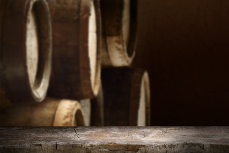 Wooden oak barrel isolated on white background