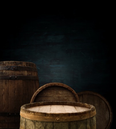 Old wood table top with smoke in the dark background.の写真素材