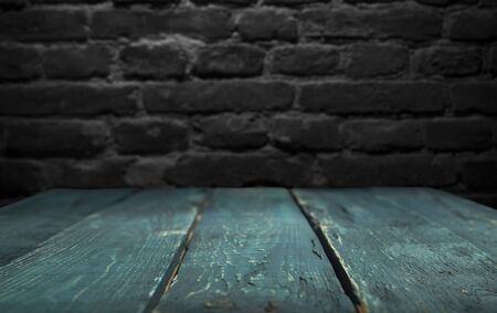 image of wooden table in front of abstract blurred background of resturant lights