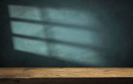 Empty top of natural stone table and grey wall background. For product displayの写真素材