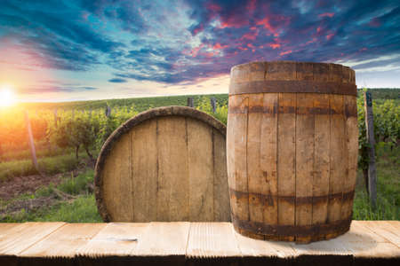 spring landscape of green tuscany and table place textureの写真素材