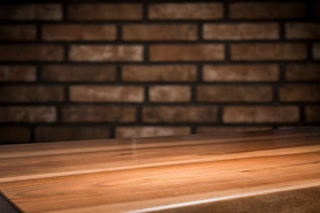 Old wood table with smoke in the dark background.の写真素材