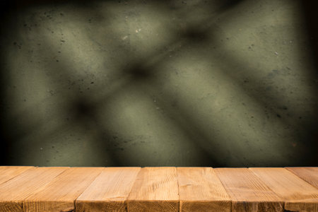 Selected focus empty brown wooden table andの写真素材