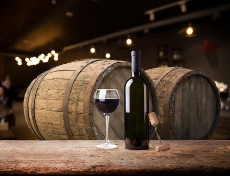 Bottle of wine pothography. Classy style, Mockの写真素材