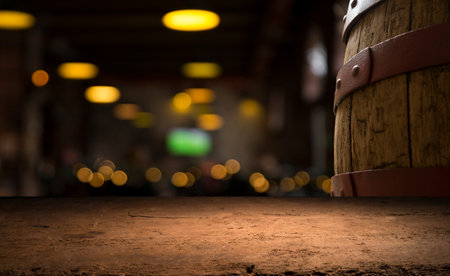 Beer. Still life with Vintage beer barrelの写真素材
