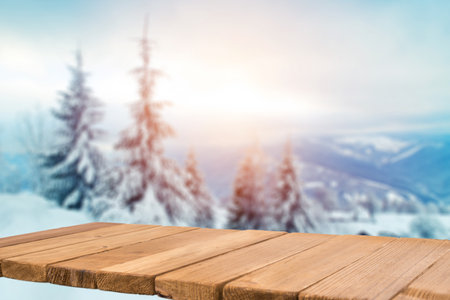 winter blue landscape of alps and brownの写真素材