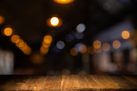 image of wooden table in front ofの写真素材