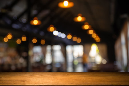 image of wooden table in front ofの写真素材