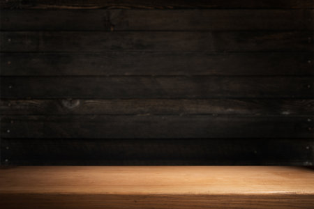 image of wooden table in front ofの写真素材