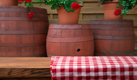 Wine casks at the winery. Stacked Wineの写真素材