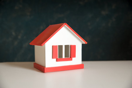 house in winter - heating system conceptの写真素材