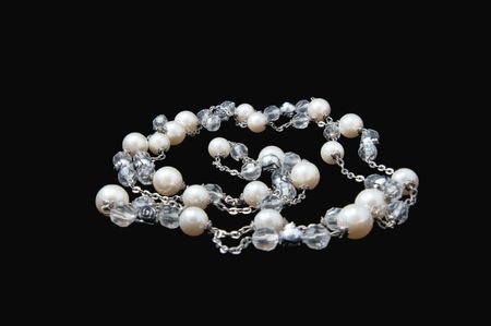 Necklace on black backgroundの写真素材
