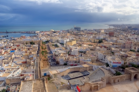 Aerial view on medina in Sousse, Tunisia, Africaの写真素材