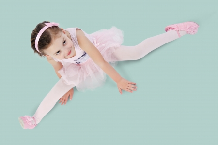 Cute little girl during her ballet lessonの写真素材