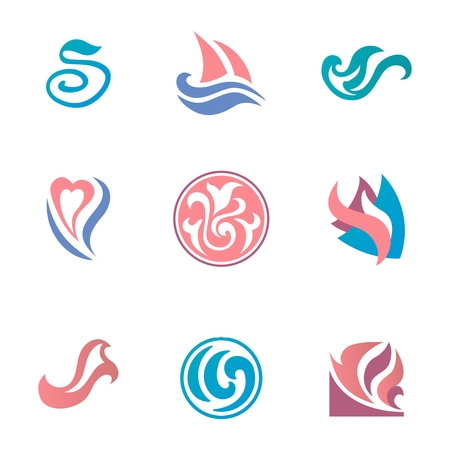 Set of logo templates for business in pastel colorsのイラスト素材