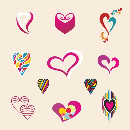 Cool heart shapes for design, Valentine's dayのイラスト素材