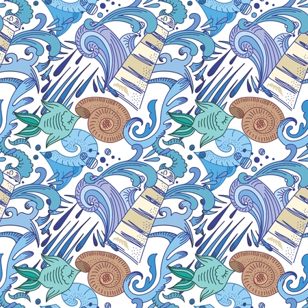 Baby doodle sketch style childish vector background for nursery wallpaper and textileのイラスト素材