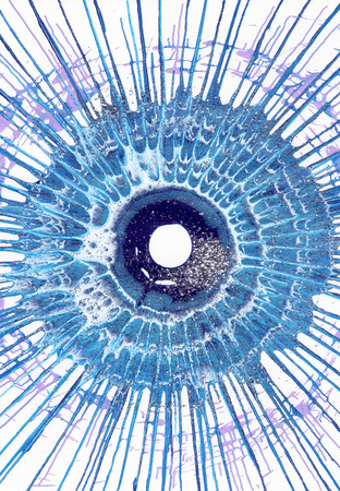 Colorful contemporary modern art acrylic blob drawing Jackson Pollock style for minimalistic interior styleの写真素材