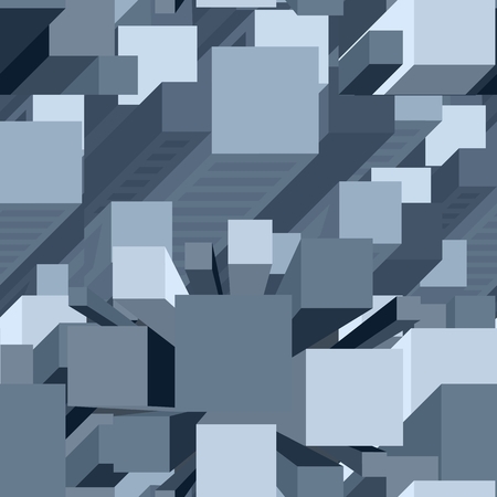 Blue modern business background with abstract city buildingsのイラスト素材