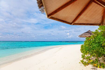 Romantic ocean bay with turquoise blue waterの写真素材
