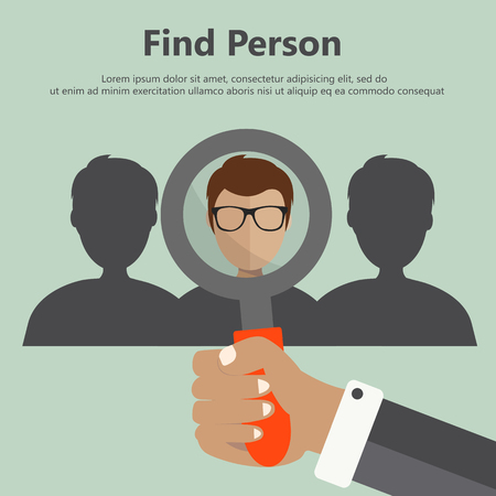 Find person for job opportunity. Flat vector illustration.のイラスト素材